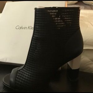 Calvin Klein peep toe bootie